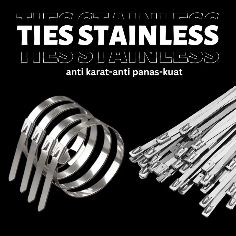 Kabel Ties Metal  Stainless Full 304 Anti Karat Premium - Tali Pengikat Logam Stainless Full Anti Karat - Ties Stainless Anti Panas Kualitas Premium Cable 0
