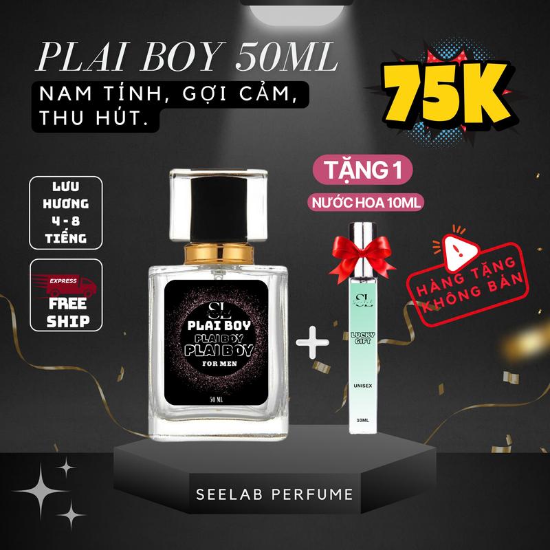 50ml nam Nước hoa Plai Boy 50ml - Tặng kèm 1c nước hoa 10ml Độc Quyền - Seelab Perfume Cosmetic Xịt Thơm