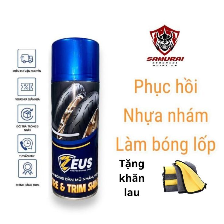 chai xịt phục hồi nhựa nhám Zeus, đánh bóng nhựa nhám chai 400ml Sơn