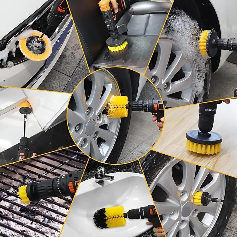 Universal Drill Brush Attachment Set, Electric Scrubber Cleaning Brush Tool Set For Grout Floors, Tub Shower Tile, Bathroom, Kitchen Surfaces and Automotive (Without Drill) 7
