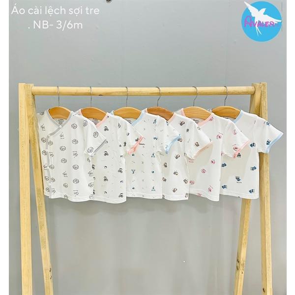 Avaler - Áo cộc tay sơ sinh sợi tre cúc bấm vạt chéo mềm mại cho bé trai, gái