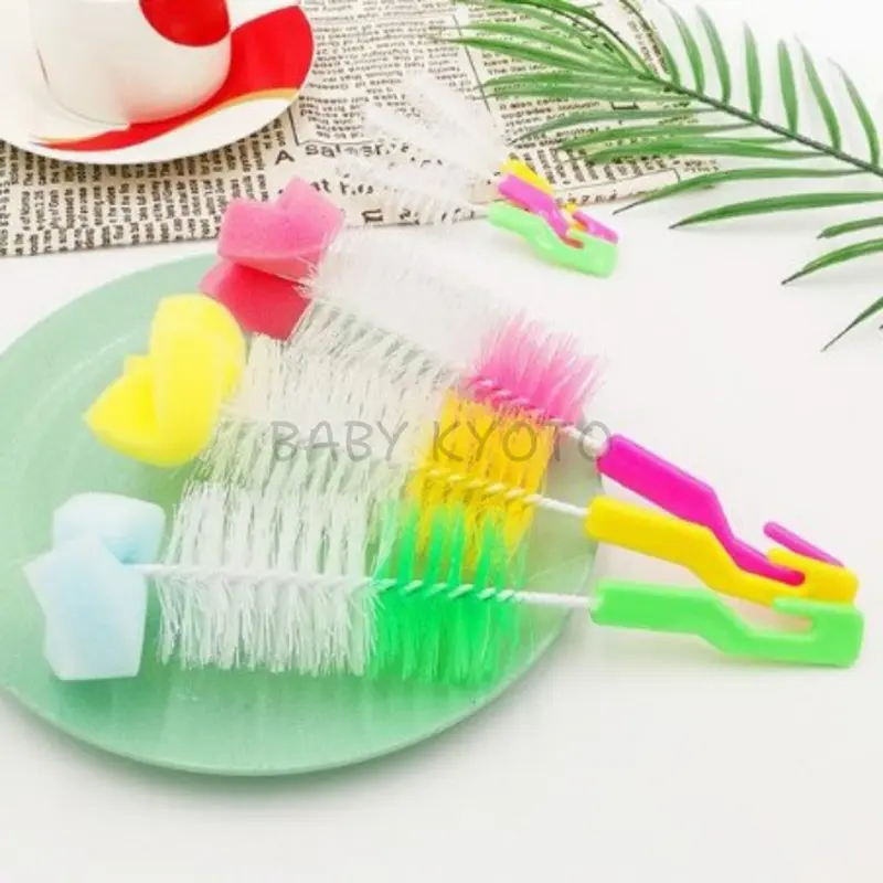 BK Sikat Pembersih Botol Dot Susu Sedotan Bayi 2in1 Baby Bottle Nipple Brush Serbaguna Multifungsi 2