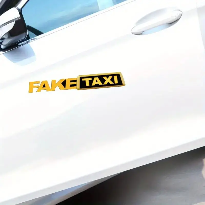 Fake Taxi Car Sticker, Self Adhesive Decal, Car Exterior Decoration Accessories for Car, Laptop & Window