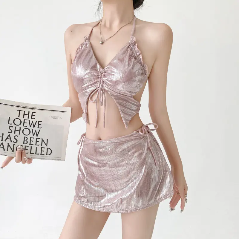 2024 New Women's Swimsuit Sensual Mermaid Princess Flowing Pink Bikini Skirt Style Hot Girl Swimsuit for Women Hot Spring Vacation