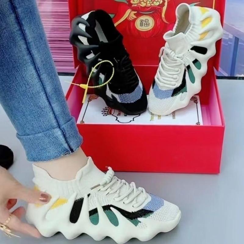 Giày Lười Nữ, Thiết Kế Bạch Tuộc, Dễ Phối Đồ Thích Hợp Cho Mùa Xuân Và Mùa Thu, Đế Mềm Thoải Mái, Lưới Dệt Kim, Giày Thể Thao Thường Ngày Giày Chạy Bộ, Dành Cho Nữ 7