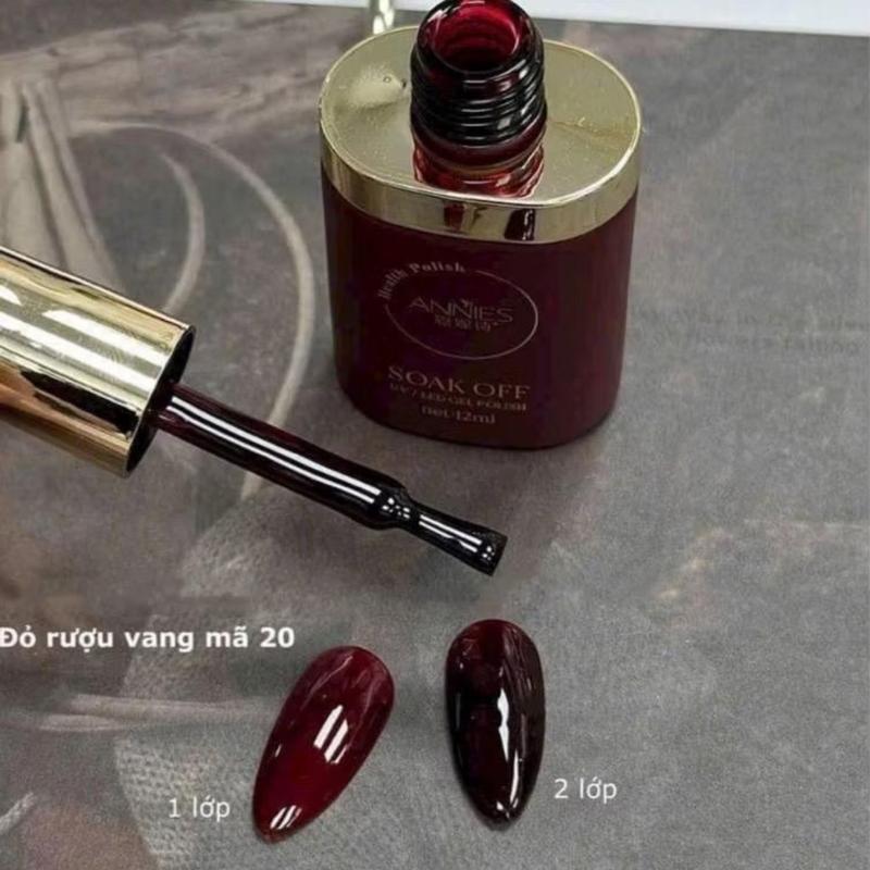  Sơn Thạch Đỏ Rượu Vang ANNIES Chính Hãng Cao Cấp 12ml Siêu Xinh Làm Nail Sơn Gel Rượu Vang Chai Củ Hành Số 20 Đậm Mướt Lên Màu Chuẩn Cho Móng Siêu Sang Nữ Women 