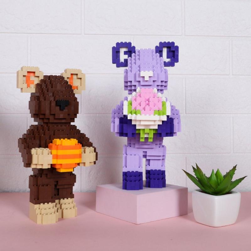 Bearbrick cao 22cm Đồ chơi lắp ráp gấu Bearbrick Xếp Hình Bộ Lắp Ráp