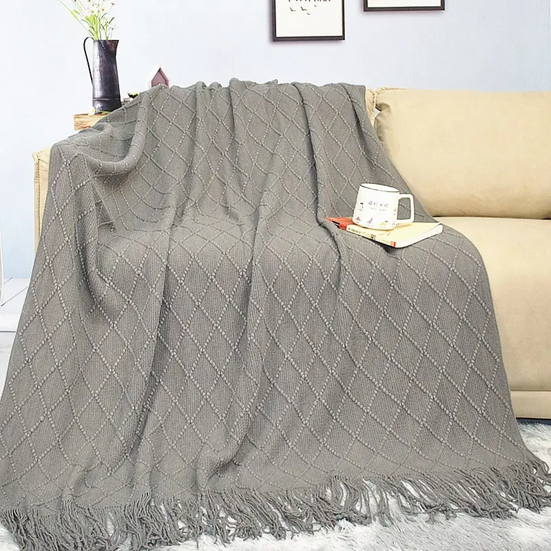 Chăn dệt kim, chất liệu Chenille, mềm mại và thoải mái, phong cách Bắc Âu mới, thích hợp cho mùa thu và mùa đông, bán chạy, thích hợp cho văn phòng 8