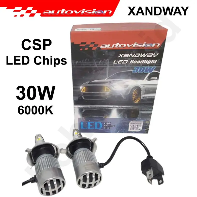 Lampu Mobil LED AUTOVISION XANDWAY 6000K Putih Socket H4 Hi/Lo H11 HB3 HB4 Car 0