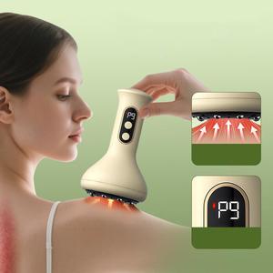 Masajeador de vacío caliente, Instrumento de raspado para cuello, espalda y cintura con 9 niveles de presión negativa, Aparatos de relajación multifuncionales para el cuidado personal