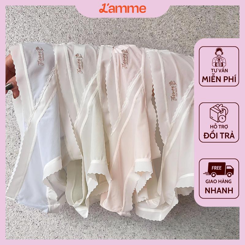 [L'AMME] Set quần lót set lót nữ LỤA GIẤY gồm 4 chiếc chất liệu lụa mát lạnh, mềm mịn thoáng mát, co giãn tốt, nhanh khô Women