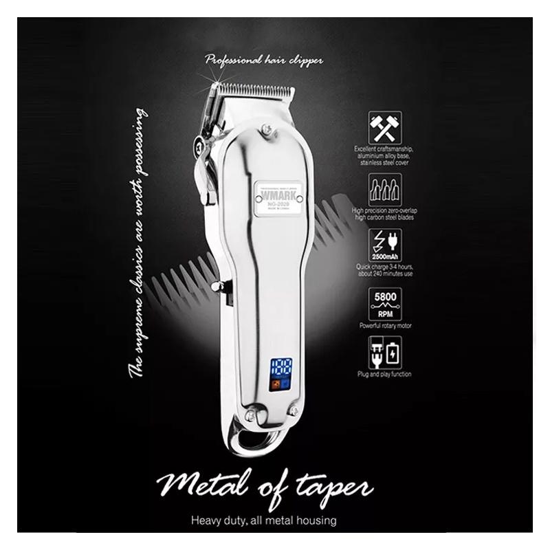 Product Introduction of Wmark original Hair Clipper NG-2020B Wireless Metal Hair Clipper with Lcd Display 2500mah Cordless Golden Color Hair Clipper 33