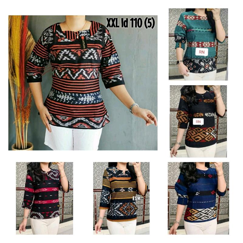 blouse tenun,baju kantor wanita tenun 1
