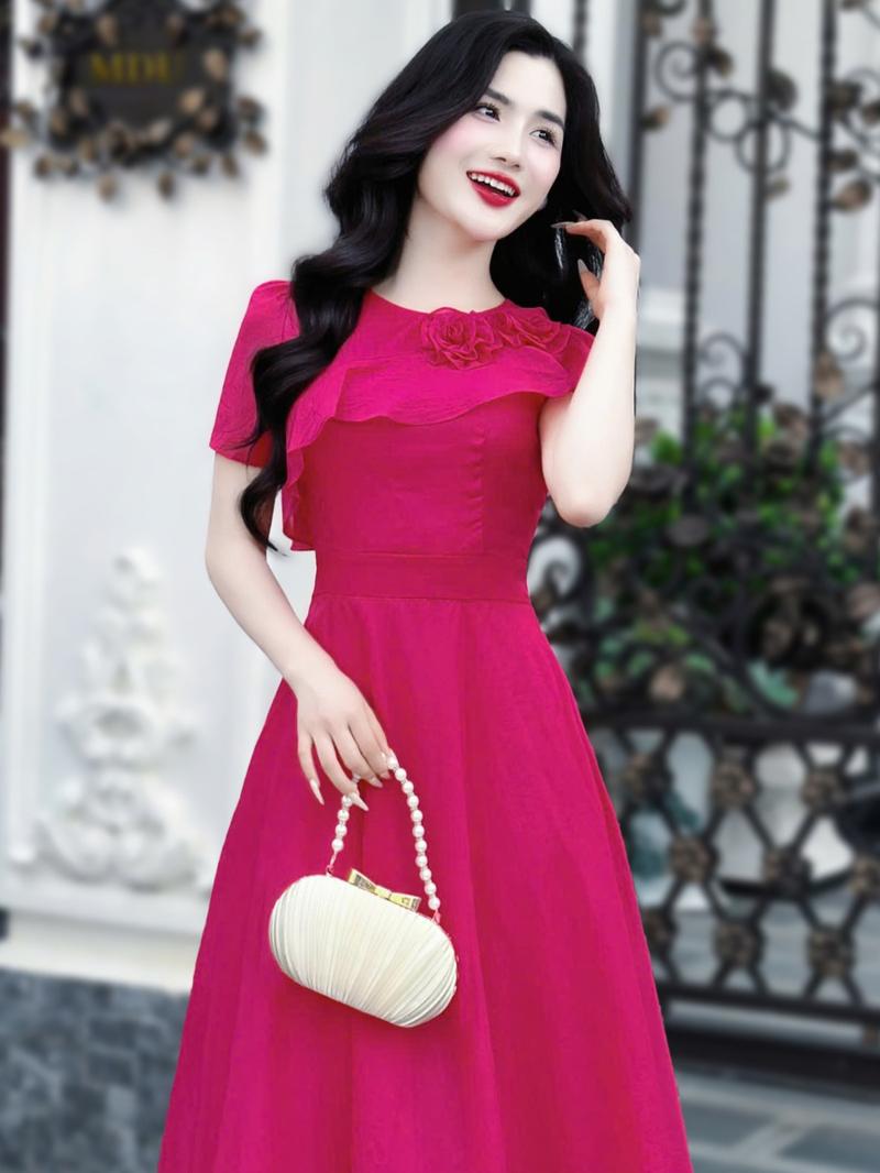 Product Introduction of [MIỄN SHIP] MDU4157 Váy Tơ Óng Hàn 2 Lớp - Nét Đẹp Thanh Lịch Cùng Gam Màu Hồng Dành Cho Nữ Women  Dress 1