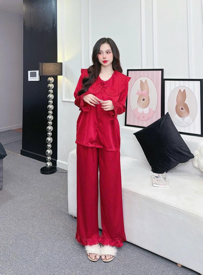 Product Introduction of Đồ ngủ MiTi cổ bèo tiểu TT8 lụa latin mềm mát - Umi, Women, Beo 8