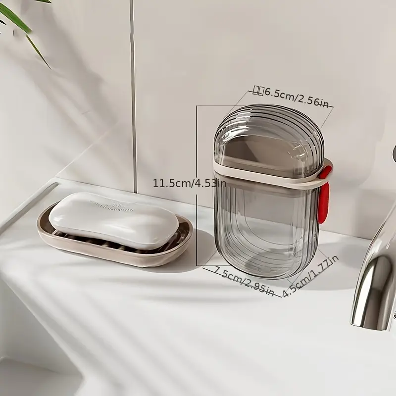 1pc Portable Soap Box with Lid, Sealed Drainage Design, PET Material, Ideal for Travel & Outdoor Leisure - Mini Storage Soap Holder for Camping, Hiking, Outdoor Personal Care Hygiene 2