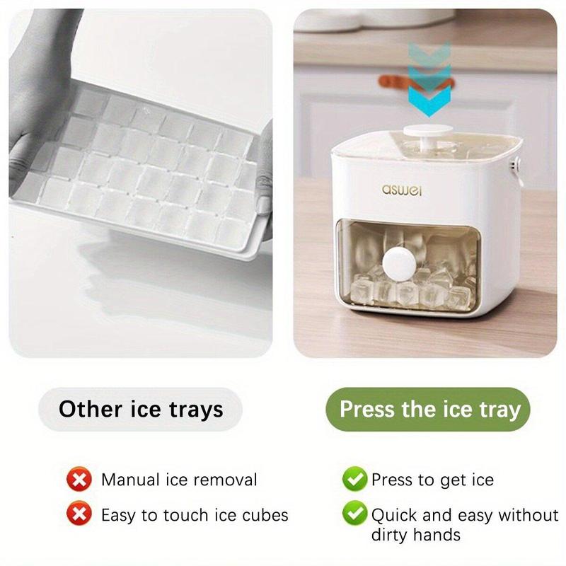 48-grid Ice Cube Maker, 1 Count Double Layer Ice Cube Maker with Bin, Ice Tray for Freezer, Kitchen Utensils & Gadgets, Kitchen Supplies 4