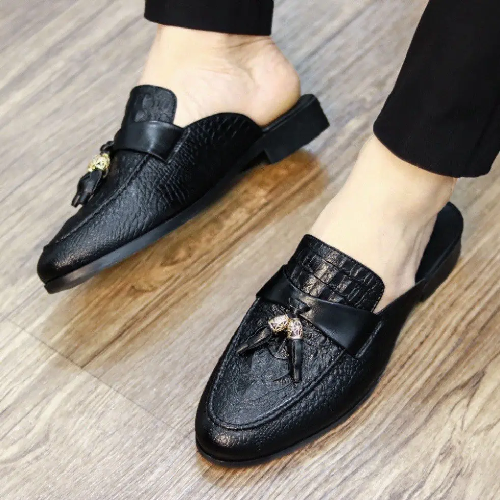 Sục lười dập vân cá sấu chuông vàng quý tộc Shoes GiàY giaysuc nam