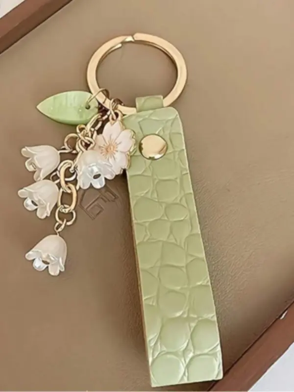 Fashionable Flower Design Charms Keychain, Cute Keychain for Women & Girls, Trendy All-match & Exquisite Keychain for Birthday Gift 0