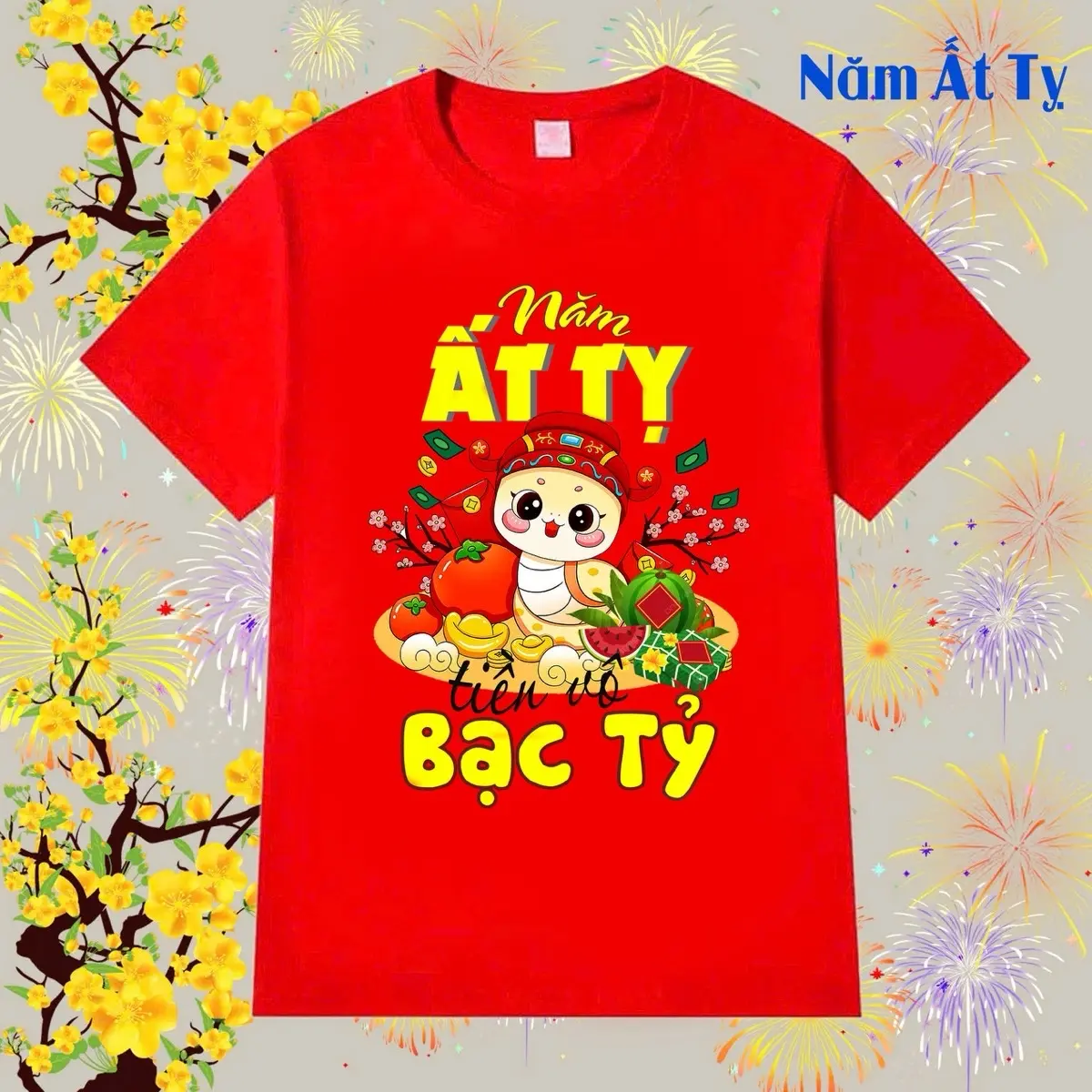 Áo thun tết nam nữ đủ size từ 06kg - 102kg - Menswear Cổ Tròn