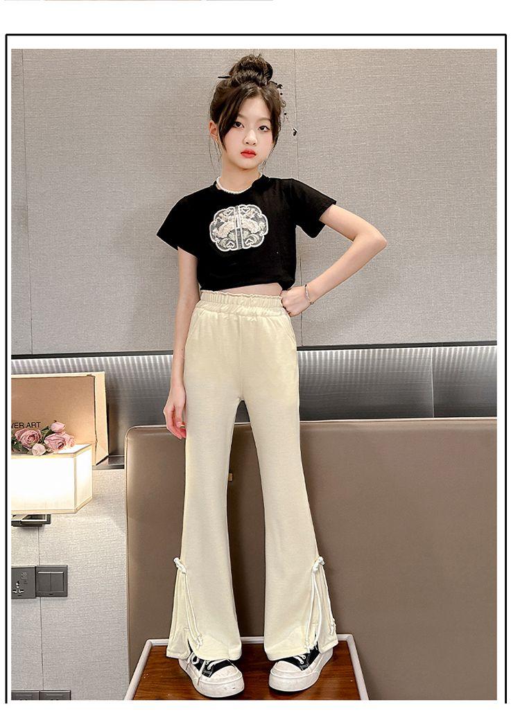 Product Introduction of Quần Dài Ống Loe Phong Cách Phương Tây, Cho Bé Gái, Hàng Mới Về Mùa Hè 2024, Quần Legging Trẻ Em Dễ Phối Đồ Thích Hợp Cho Trẻ Em Trung Bình Và Lớn, Ôm Sát Và Mỏng, Quần Dài 10