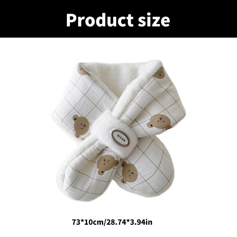 2024 Warm Scarf for Infants Toddler Unisex Cartoon Bear Neck Wrap Towel Soft & Comfortable Baby Neckerchief Winter 3