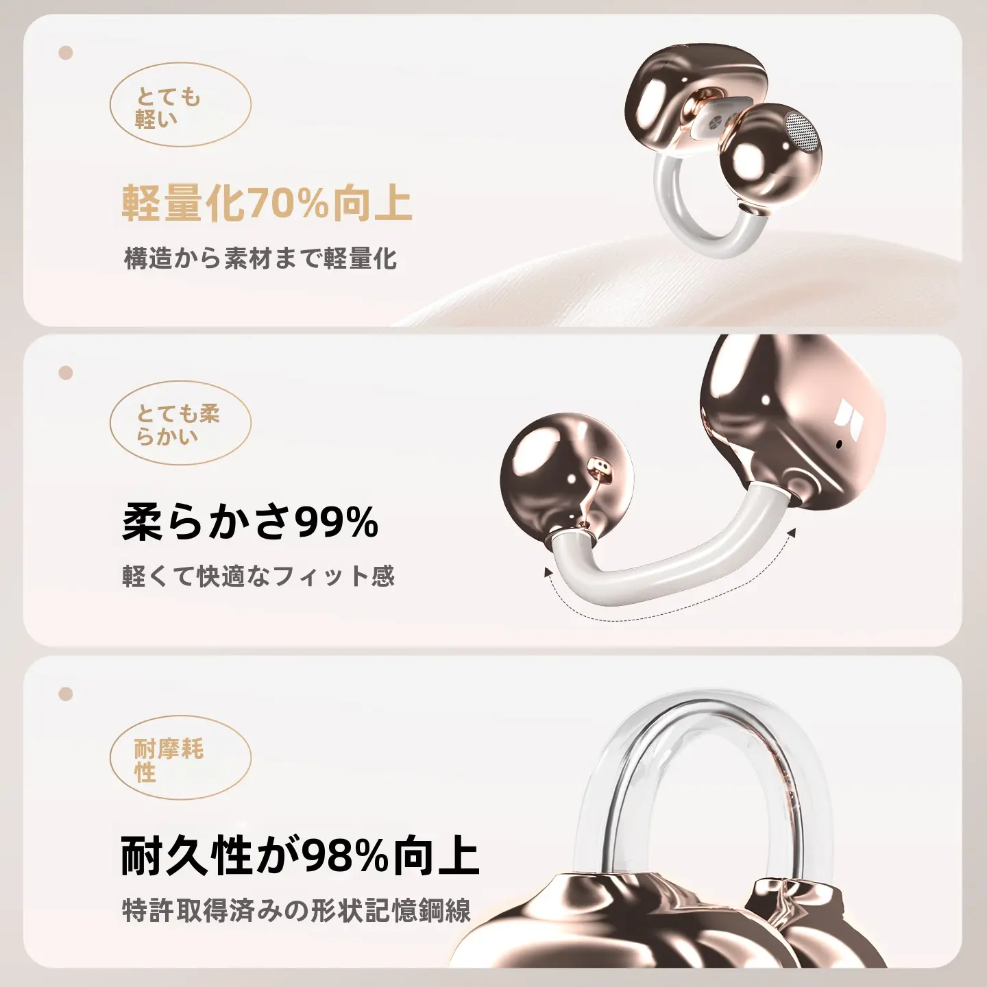 Monsterー A02 クリップオン ワイヤレス Bluetooth イヤホン