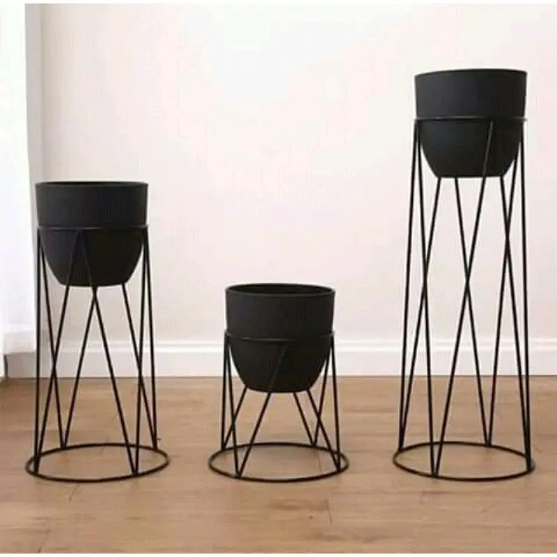 RAK POT STANDING POT BULAT V ATAS BAWAH MINIMALIS /RAK POT BESI rak  tanaman