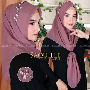 SEGIEMPAT BELLA PAYET PAKET HEMAT 5PCS Bisnis Square Muslim Jilbab Kerudung Instan Hitam