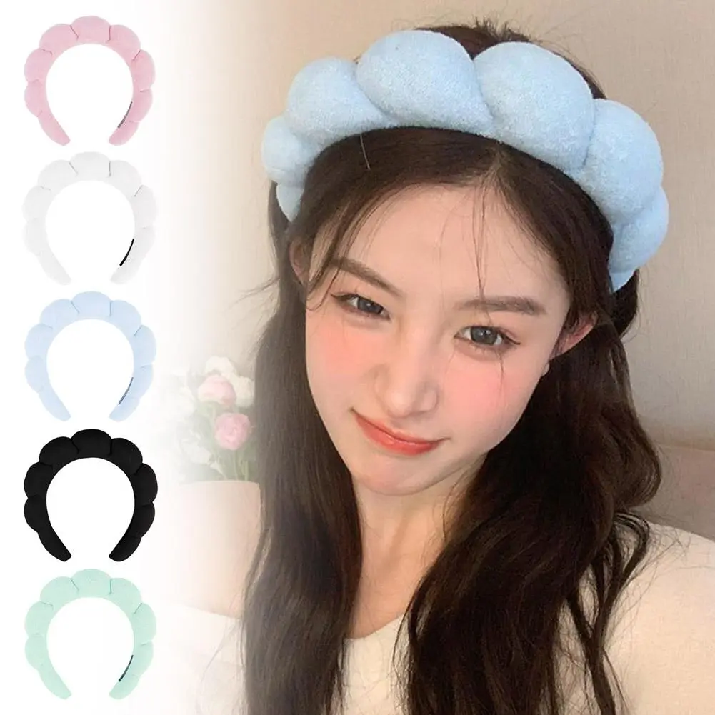 Women's Face Wash Headband Cloud Sponge High Skull Makeup Remover Headband Female Twist Sponge Headband