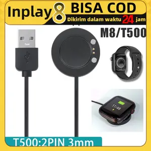 Kabel Power Adapter Charger Fast Charging Untuk Smartwatch T500 T500 Pro T500 Plus