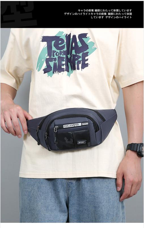 Product Introduction of Solid Color Men Chest Bag Outdoor Sports Waist Pack For Boys Multi Layered Design Crossbody Bags 1