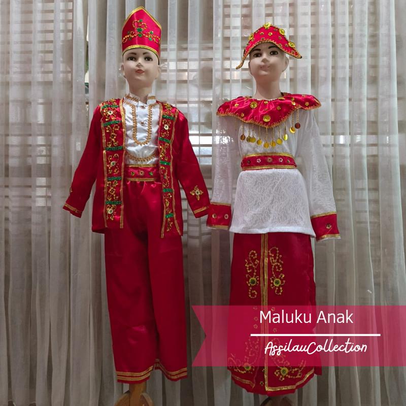 Baju adat anak MALUKU satuan (Laki/Cewek) 1