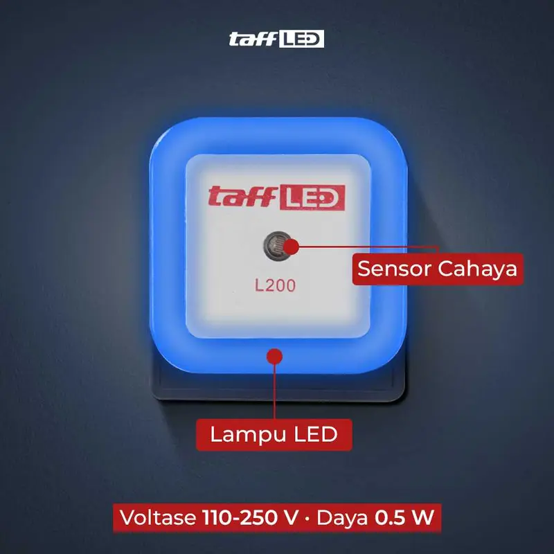 Lampu Tidur LED EU Plug Sensor Cahaya Cool White 250V 0.5W - L200 8