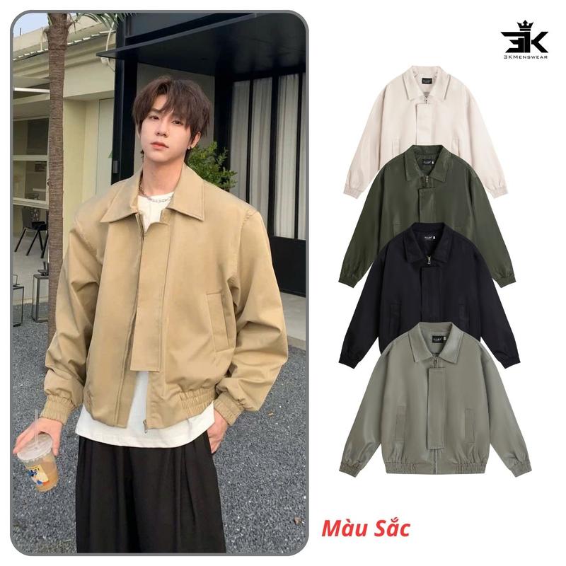 Áo khoác vải kaki Miro From Crop unisex 2 lớp cho nam nữ từ 50-85 kg - Có Túi, Menswear Có Cổ Jacket