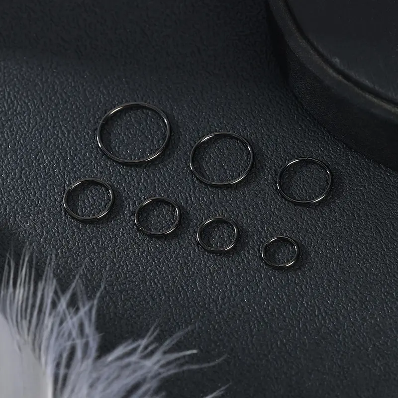 1 PC Stainless Steel Nose Ring Colorful Nostril Piercing Circle Septum Ring 16/18/20G Nose Clicker Simple Body Piercing 8