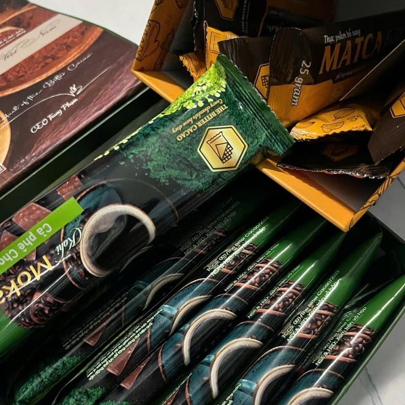 Combo 1 hộp cacao Moka xanh lá+ 1 hộp MATCA vàng