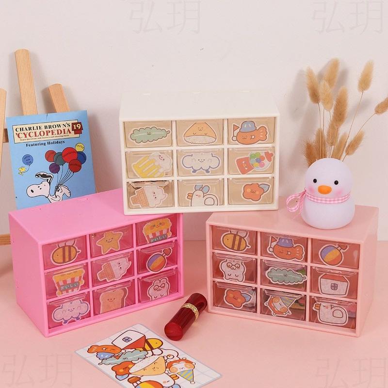Kệ Nhựa, Tủ Mini Đựng Đồ Đa Năng 9 Ngăn để bàn đựng văn phòng phẩm, trang sức, vòng tay, mỹ phẩm 4
