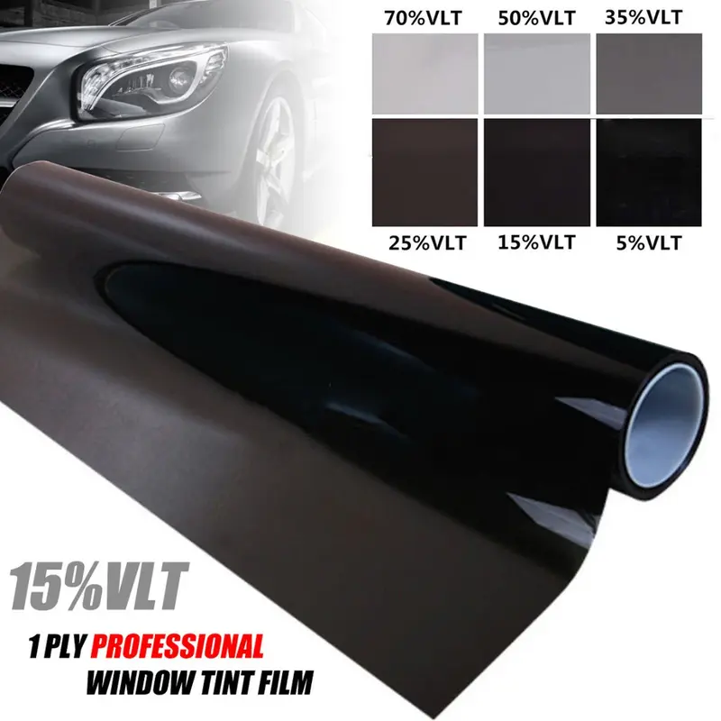 Cuộn Phim Che Nắng Cho Cửa Sổ Kính Màu Đen, 50 * 100CM, VLT, 15%, Xe Hơi, Nhà Cửa 0