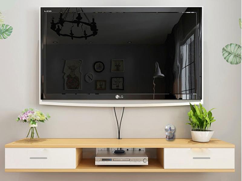 kệ tivi treo tường phong khách hiện đại sang trọng