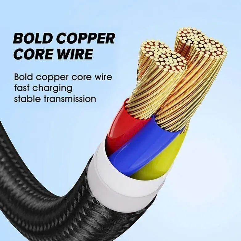 Dây Sạc Tự Ngắt 3in1 - Dây Cáp Sạc Dữ Liệu Sạc Nhanh 100W Micro USB Type C 3 Trong 1 6A 4