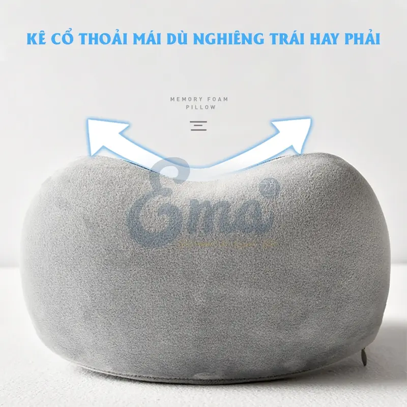 Gối kê cổ chữ U cao su non Ema thiết kế công thái học dành cho người lớn chống đau mỏi và ngăn ngừa thoái hóa cổ thích hợp cho dân văn phòng và du lịch 5