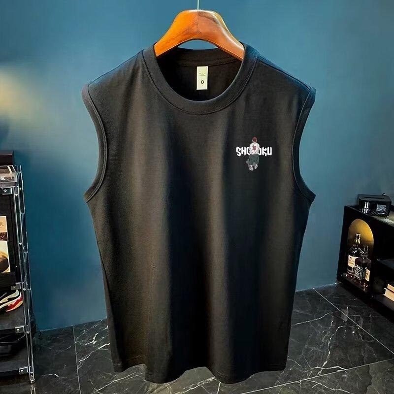 Product Introduction of Tanktop Men 2024 Summer New Youth Hong Kong Style Trendy Sleeveless Short Sleeve Popular Simplicity Wild Vest Waistcoat 10