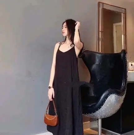 Váy ĐŨI ĐAN LƯNG Đầm Suông Chất Đũi Hàn Có Đủ Size Tới 75Kg 2