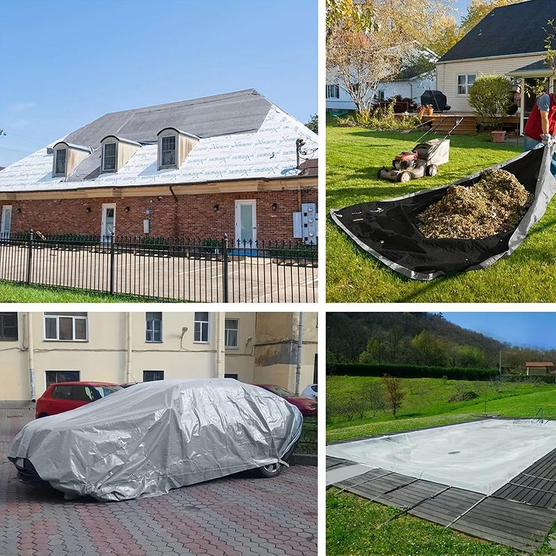 Product Introduction of Tarpaulin 2x2m 2x3 3*3 3x4 3mx5 Car Waterproof Shade Tarp Tent Camping Sun Shade Sail Double Silver Awning Canopy Rain Cover 9