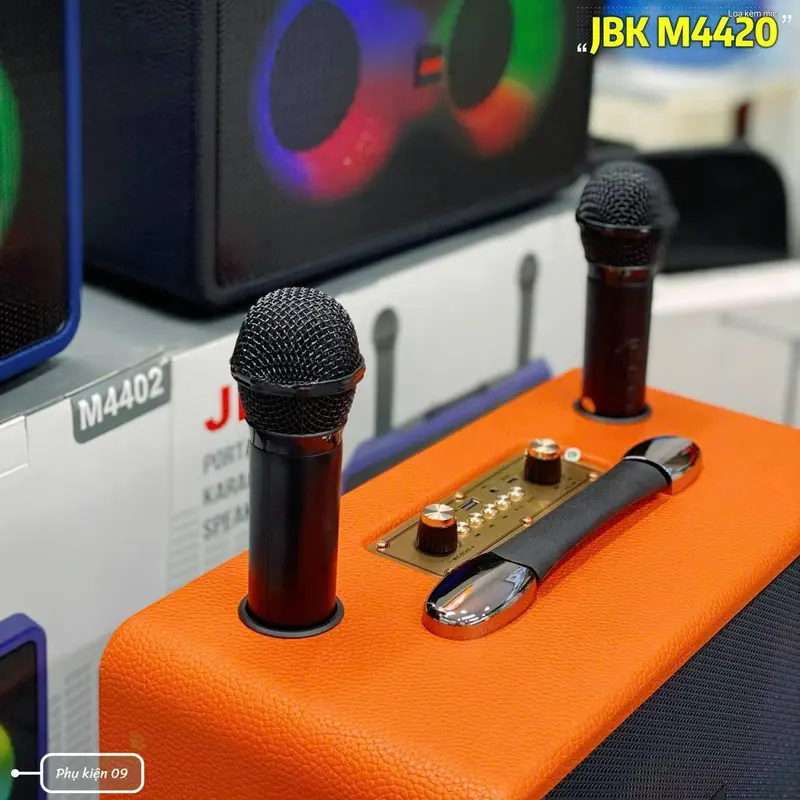 Loa Karaoke Bluetooth M4402 Tặng Kèm 2 Mic Không Dây, Bass Mạnh Âm Thanh Lớn, Bluetooth 5.2 Thế Hệ Mới 7