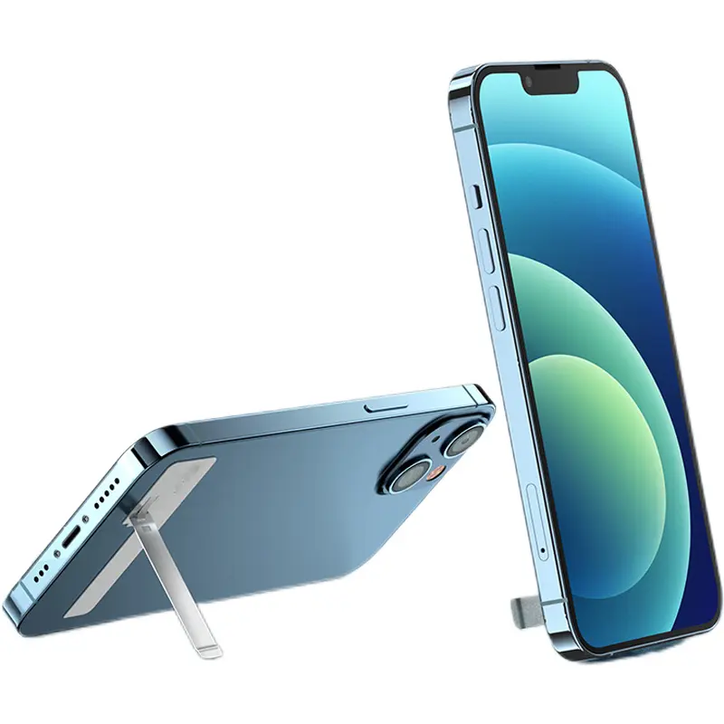 Phone Stand Desktop Invisible Back Sticker Creative Support Fixed Metal Ultra-thin Foldable Backside Portable for Watching Shows