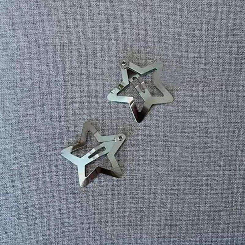 Product Introduction of Cute Elegant Hairpin No Slip Sparking Star Metal Fashion Hair Hairclips Mini Metal Snap Clip Pentagram Hairpin 24