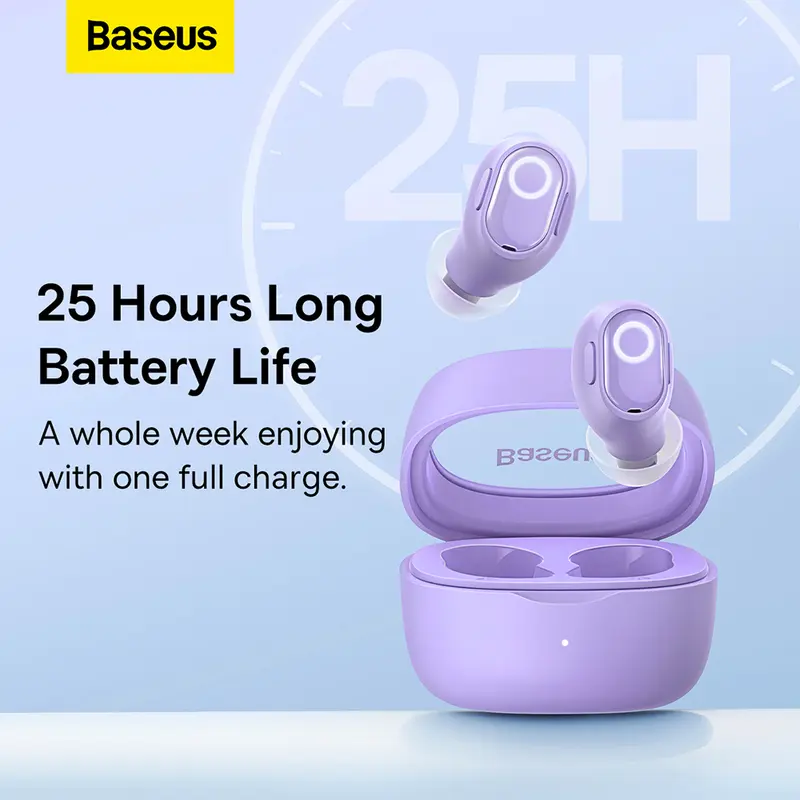 Baseus True Wireless Bluetooth Earphone Mini Earbuds TWS WM02 Baterai Awet Tahan Lama Laptop Headphones Laptop Headphones 4