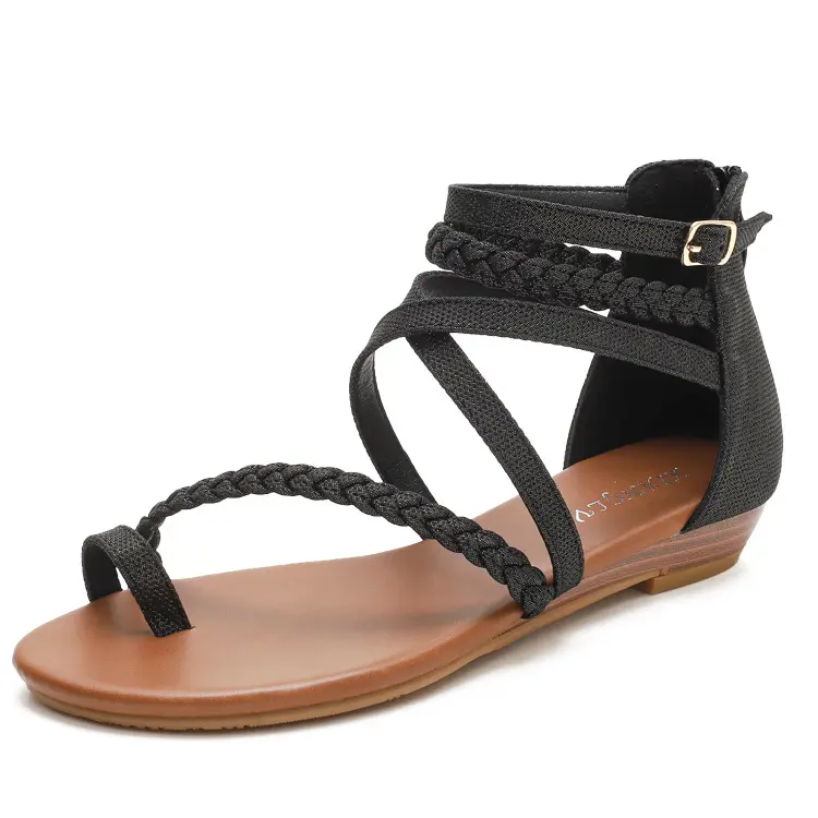 [Chính hãng]Giày sandal chiến binh nữ boho XIANGLV basic sang trọng 1.5cm, sandal nữ xỏ ngón, giày dây NH30 - Lenbychia 1